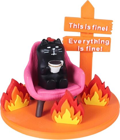 Black Cat Gifts for Cat Lovers Women Meme Cat Figurines Funny Desk Decor Gifts for Coworkers Friends Emotional Support Desk Accessories in Kuwait