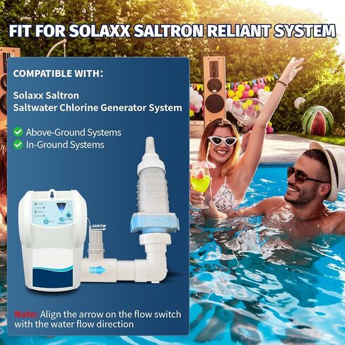 GNR00003 Paddle Flow Switch Replacement, Compatible with Saltron Reliant and Solaxx Saltwater Chlorine Generators, M12 2-Pin Round Connector, 3/4" MPT Threaded Flow Sensor in Kuwait