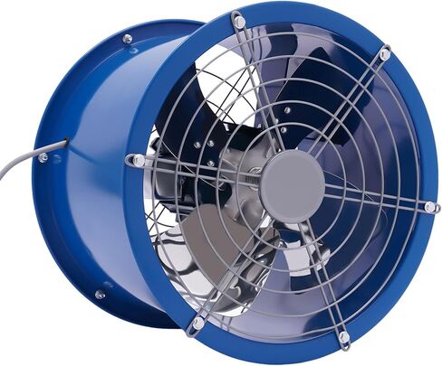 16 Inch Industrial Cylinder Pipe Fan, 110V 370W High Velocity Exhaust Fan with Pure Copper Motor Heavy Duty Carbon Steel Axial Duct Fan for Workshop Warehouse Factory and Garage Ventilation in Kuwait