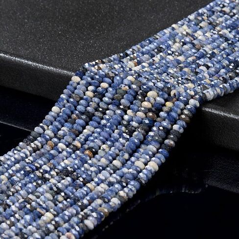 #US 4X2MM Natural Blue Sapphire Micro Faceted Rondelle 5 inch (800 8 02-P87) in Kuwait