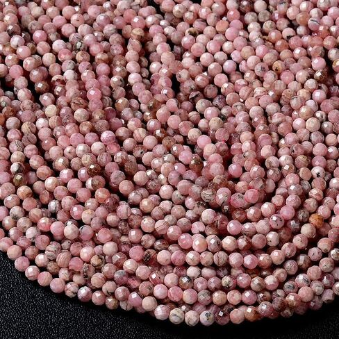 #US 3-4MM Argentina Rhodochrosite Micro Faceted Round 5.5 inch (80009553-P45) in Kuwait