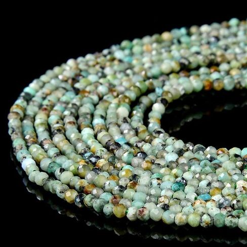 #US 2MM Natural Synthetic Turquoise Micro Faceted Round 5 inch(800 8 60-P93) in Kuwait
