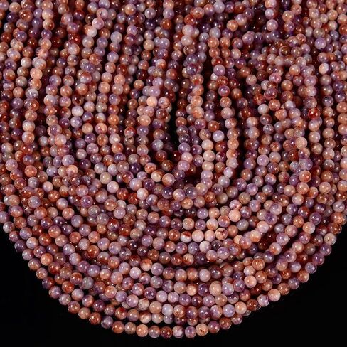 #US 4MM Purple Orange Jade Round 4.5 inch (80020074-D6 7) in Kuwait