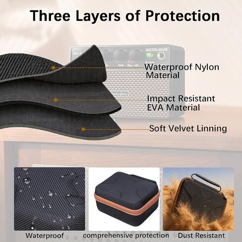 Hard EVA Carrying Case Compatible with Flatsons FBA-10 Guitar Amp, Protective Storage Bag with Accessory Mesh Pocket, Mini 10W Amplifier Portable Travel Storage Box (Case Only) in Kuwait