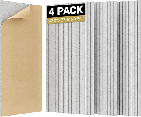 TONOR 8 Pack Large Acoustic Panels,47.2" X 23.6" X 0.35" Acoustical Wall Panel, Self-Adhesive Sound Proof Panels, Decorative Soundproof Wall Panels for Echo Absorption for Home Studio Office, Black in Kuwait