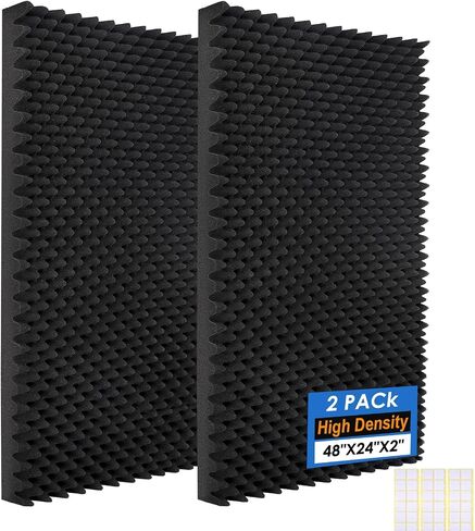 4 Pack-48X24X2 Inches Acoustic Panels, Egg Crate Foam soundproof wall Panels,Sound Proof Foam Panels for Walls, Noise dampening Panels,Sound Panels, Studio Foam for Wall and Ceiling in Kuwait