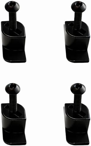 Metal mounting Clips for Acoustic Panels - Black, Extra Strong - Pack of 4 Includes M4 Screws - Heavy Duty Wall Panel Mounting Clips in Kuwait