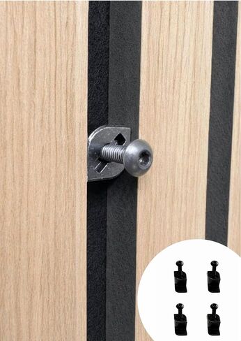 Metal mounting Clips for Acoustic Panels - Black, Extra Strong - Pack of 4 Includes M4 Screws - Heavy Duty Wall Panel Mounting Clips in Kuwait