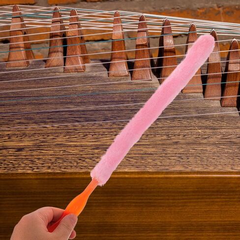 فرشاة تنظيف Zithers المحمولة مع شعيرات طويلة من فراء الأرنب للأدوات الوترية يمكن حملها بمقبض بلاستيكي وردي للعناية بالأدوات in Kuwait
