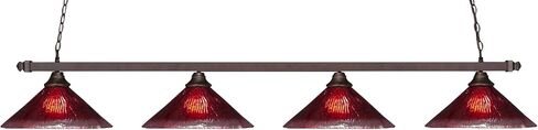شريط إضاءة Toltec Lighting 804-BRZ-716 Square 4 مع زجاج كريستال التوت مقاس 16 بوصة، لمسة نهائية برونزية in Kuwait