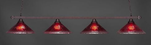 شريط إضاءة Toltec Lighting 804-BRZ-716 Square 4 مع زجاج كريستال التوت مقاس 16 بوصة، لمسة نهائية برونزية in Kuwait
