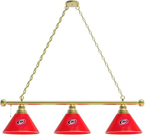 Carolina Hurricanes 3 Shade Billiard Light مع تركيبات نحاسية من Holland Bar Stool in Kuwait