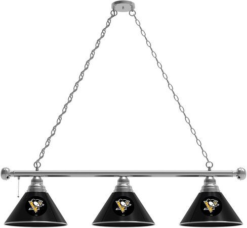 Pittsburgh Penguins 3 Shade Billiard Light with Chrome Fixture by Holland Bar Stool in Kuwait