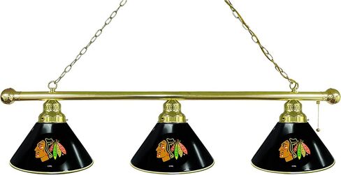 HBS Chicago Blackhawks 3 Shade Billiard Light with Black Shades by The Holland Bar Stool Co. in Kuwait