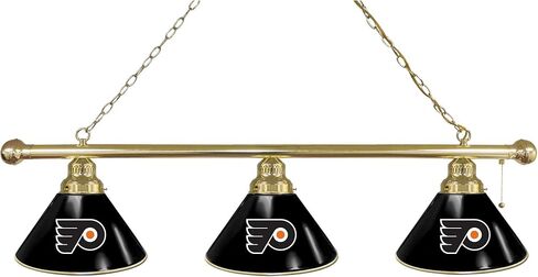 Philadelphia Flyers 3 Shade Billiard Light with Black Shades with Brass Fixture by Holland Bar Stool in Kuwait