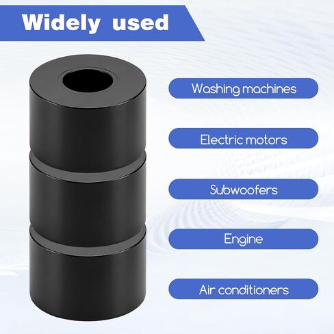 8PCS Heavy Duty Rubber Vibration Isolators Pads, 1/2 Inch Thick | Anti Vibration for Washing Machine, Appliances, Dryer & Motors, 1'' OD X 3/8'' ID X 0.5'' Thickness in Kuwait