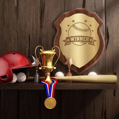 4 Pcs DIY Blank Award Wood Plaques Shield 9 x 12 Inch Personalized Engraved Plaques Wooden Trophy Gift for Thank You, Photo, School, Sports, Special Achievements, Retirement in Kuwait