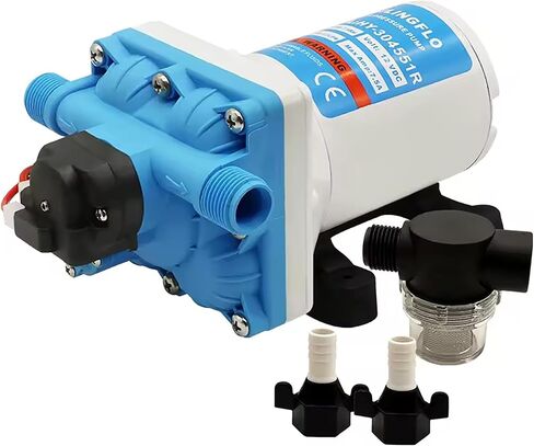 12V Diaphragm Water Pump - 7 GPM 60PSI, Self-Priming On-Demand Water Pump, Strainer and Female Thread, for Rv, Lawn（HY-70601T） in Saudi Arabia