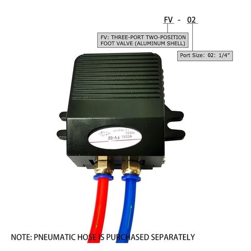 مضخات الحجاب الحاجز، FV-02 سبائك الألومنيوم 1/4 بوصة BSP، صمام دواسة الهواء الهوائي الملولب، مفتاح قدم ثنائي الاتجاه (الصمام فقط) in Kuwait