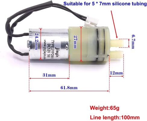 Jiayin JYPDM-1 DC12V 4.0Bar 5W 370 المياه الغاز الهواء مضخة الحجاب الحاجز الضغط السلبي مضخة التحضير الذاتي in Kuwait