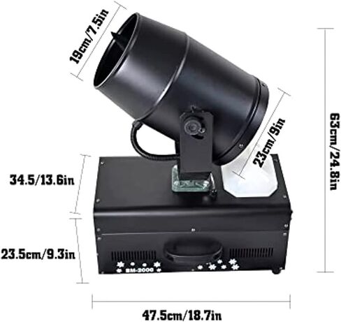 2000W Professional Snow Machine, 180° Snowflake Maker with Remote Control, Creates Falling Snow Effect, 3-5m Spray Distance for DJ Parties and Stages in Kuwait