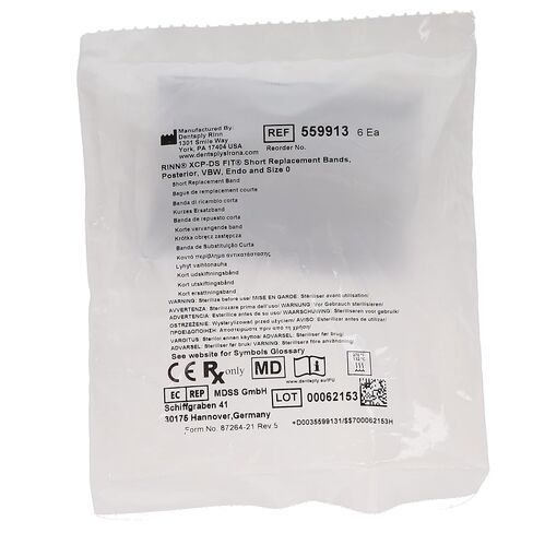 شريط بديل قصير من Dentsply 559913 XCP-DS FIT، خلفي VBW Endo، مقاس 0 (عبوة من 6 قطع) in Kuwait