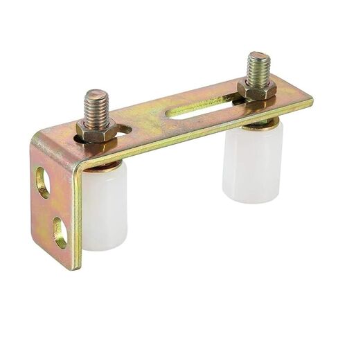 1set Guide Wheel Patio Door Track Guide Rollers Sliding Door Guide Rollers with L-Pillar Bracket Adjustable Double Rollers(Black) in Kuwait