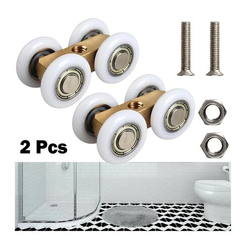 Door Hardware Roller Bathroom 4.4cmx2.2cm Adjustable Copper Four-Wheel Hanging Glass Pulley No Rust Slide Door in Kuwait
