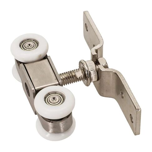 1 Pair Sliding Door Roller Door Track Rail Hanging Rail Glass Door Guide Mute Push Pull Slide Doors Pulley Hardware in Kuwait