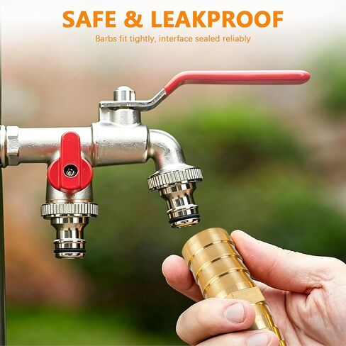 12PCS Brass Hose Barb Fitting, 1/4" 5/16" 3/8" 1/2" (6 mm/8 mm/10 mm/12 mm) Barb Splicer Mender Hose Fittings for Water Air Fuel Line Connector Brass Hoses Barbs Adapter in Kuwait