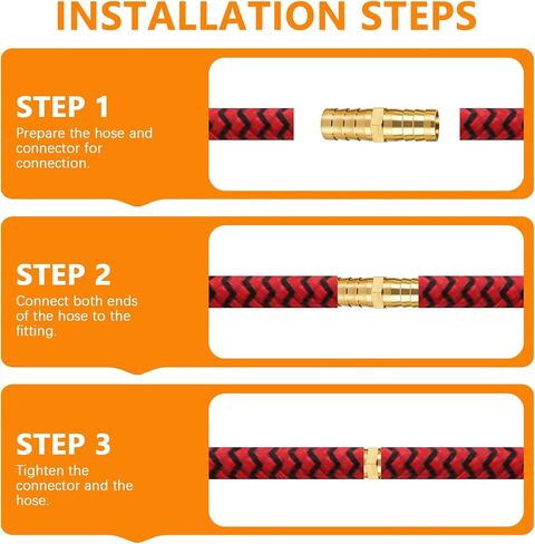 12PCS Brass Hose Barb Fitting, 1/4" 5/16" 3/8" 1/2" (6 mm/8 mm/10 mm/12 mm) Barb Splicer Mender Hose Fittings for Water Air Fuel Line Connector Brass Hoses Barbs Adapter in Kuwait