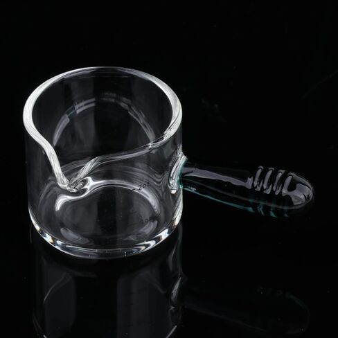 إبريق قياس القهوة إسبرسو إبريق زجاجي مع مقبض مريح إبريق زجاجي سميك مناسب للمطبخ السقاة التجريبي لنا، مقبض أخضر وصغير in Kuwait
