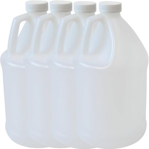 (1,2,4)1-Gallon White Plastic Jugs with Secure White Screw-On Caps for Storage and Transport in Kuwait