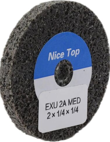 عجلة EXU الموحدة مقاس 2 بوصة × 1/4 بوصة × 1/4 بوصة 2A MED Grit، كربيد السيليكون، عجلة ألياف غير منسوجة، تشطيب معدني، إزالة الأزيز، تلميع، حزمة من 1 in Kuwait