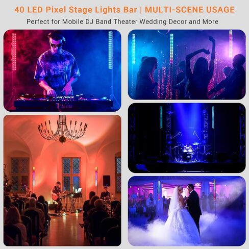 100 واط مرحلة بكسل أضواء مع حامل: 40 بيدز RGB DJ Light Bar مع ترايبود قابل للتعديل - 37 لون ثابت و 95 آثار العرض المتغيرة لحفل حفل زفاف لايف رقص نادي الإضاءة المرحلة in Kuwait
