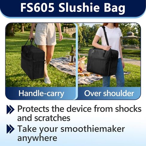 حقيبة حمل متوافقة مع Ninja Slushy Machine Max FS605/FS605IV/FS605SG، حقيبة حمل سميكة لجهاز Ninja Slushy Max مع فتحة أمامية لسهولة الوصول (أسود) in Kuwait