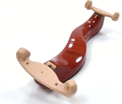 AKLOT Violin Shoulder Rest 4/4 & 3/4: Made of solid white pine, Burgundy Tiger Stripe Finish, Thick Breathable Sponge, Silicone Clamps Won’t Damage Varnish, Ergonomic Design (02） in Kuwait