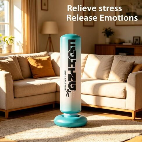 Inflatable Punching Bag for Adult, 59“ Heavy Duty Standing Boxing Bag with 4 inch Inflatable Foot Pump for Mixed Martial Arts, Muay Thai, Fitness Training in Kuwait