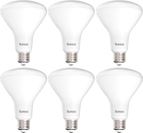 مجموعة من 6 مصابيح إضاءة LED BR30 من Sunco، لمبة إضاءة داخلية 850 لومن، 11 وات (ما يعادل 65 وات)، 3000 كلفن أبيض دافئ، قابل للتعتيم، قاعدة E26، للمنزل، المطبخ، غرفة النوم UL in Kuwait