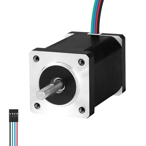 Nema 14 Stepper Motor 35x59mm 41Ncm (58.06oz·in) 1.2A 3.5Ω Bipolar | 35 Stepper Motor 1.8‌°‌ 2 Phase High Torque Shaft 24mm φ5mm 4-Wire Cable 1M for 3D Printer DIY Robot CNC Machine in Kuwait