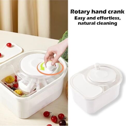 Fruit Cleaner Spinner Efficient Bowl Washing Portable Washing Machine with Lid and Filter (White) in Kuwait