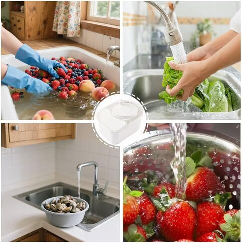 Fruit Cleaner Spinner Efficient Bowl Washing Portable Washing Machine with Lid and Filter (White) in Kuwait
