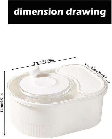 Fruit Cleaner Spinner Efficient Bowl Washing Portable Washing Machine with Lid and Filter (White) in Kuwait