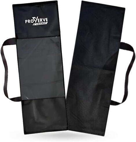Wicket Set Cover with Cool Mesh Design, Premium 80-GSM Unwoven Fabric Full Size Cover for Wooden and Plastic Wicket Set with Heavy Duty Stitched Strap (Black, Pack of 1) in Kuwait