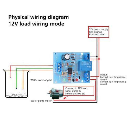 Water Level Controller Module 12VDC, Supports Automatic Water Pumping, Filling and Draining, Large Switch Capacity, Realization of When Pool is Short of Water in Kuwait