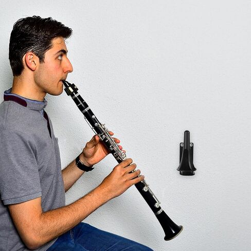 Wall Mount Stand , Abs and Clarinet Black Metal Easy Installation and Space-saving Design Wind Instrument Hook with Included Installation Tools Suitable for Clarinet and Flute in Kuwait