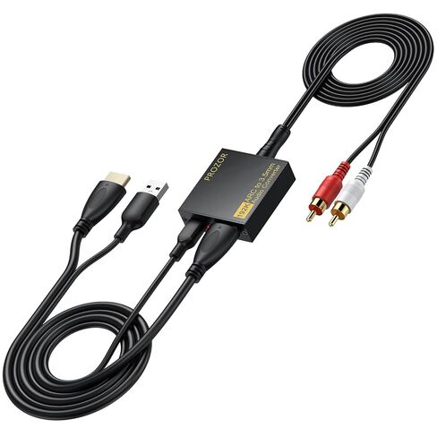 مستخرج صوت PROZOR eARC/ARC للتلفزيون، 192 كيلو هرتز HDMI ARC إلى RCA و3.5 مم محول صوت قابل للتعديل (يدعم CEC)، لأنظمة HDTV ARC/eARC إلى سماعات الرأس L/R in Kuwait