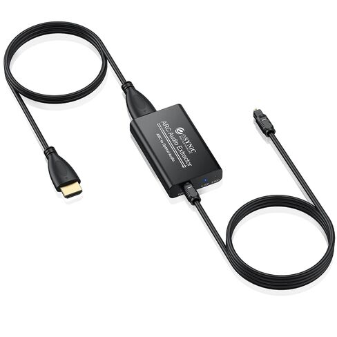 eSynic Professional 192KHZ eARC to Optical Audio Adapter Aluminum Shell | 7ft Cable Long-Easy to Setup-Plug & Play-PCM 2.0/Dolby 5.1/DTS 5.1 Audio Formats-for HDTV ARC/eARC Ports to Optical Soundbar in Kuwait