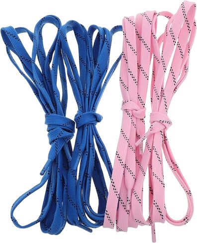 Toddmomy 2 Pairs Flat Shoelaces for Hockey and Roller Skates, Sturdy Polyester Ribbon Laces 244cm, Sports Shoe Laces for Youth Hockey and Ice Skate Accessories in Kuwait