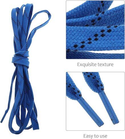 Toddmomy 2 Pairs Flat Shoelaces for Hockey and Roller Skates, Sturdy Polyester Ribbon Laces 244cm, Sports Shoe Laces for Youth Hockey and Ice Skate Accessories in Kuwait